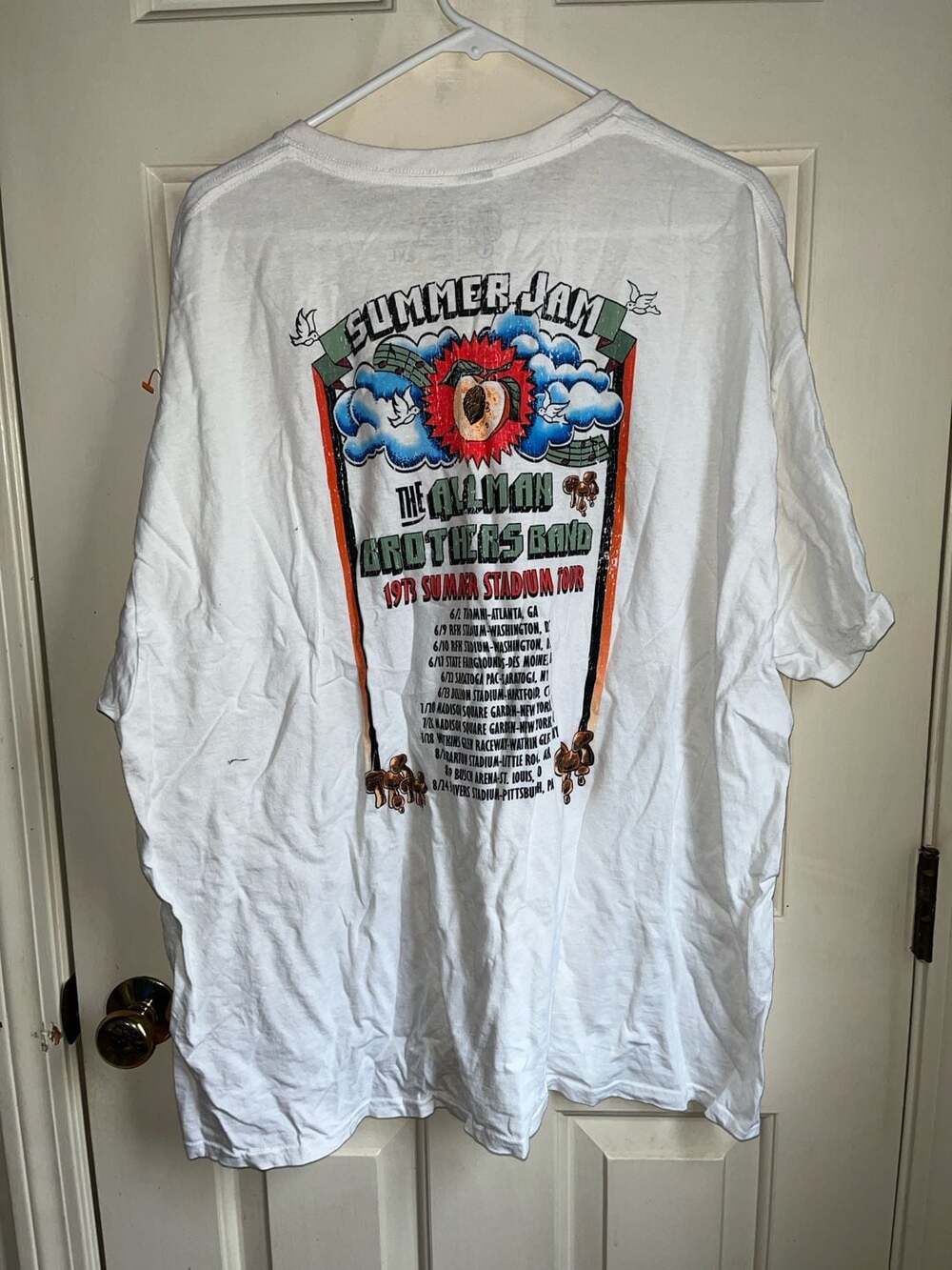 The Allman Brothers Band Eat A Peach 1973 Summer Jam Tour T-Shirt - Picture 3 of 3